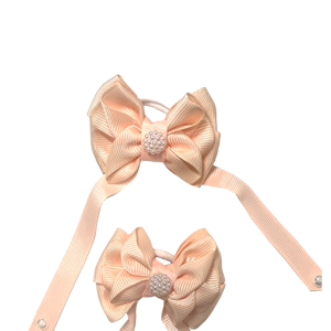 Peach Pearl Streamer Bows