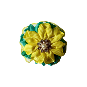 Golden Emerald Blossom Bow