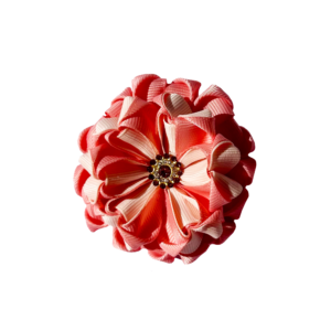 Coral Sunset Blossom Bow