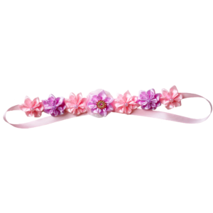 Pink Orchid Bun Crown Headband