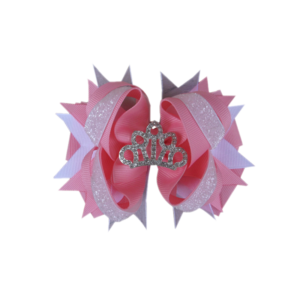 Pink Sequin Crown Bow