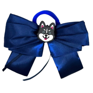 Midnight Blue Husky Satin Bow