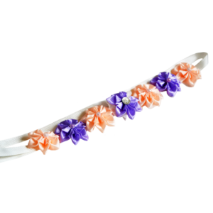 Peach & Violet Blossom Bun Crown Headband