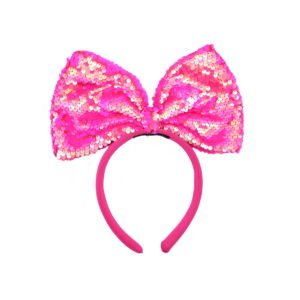 "Electric Neon" Pink Sequin Statement Headband
