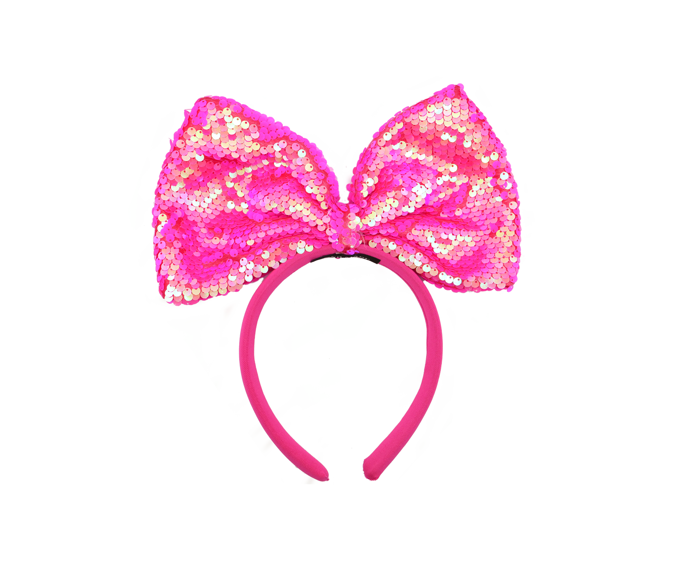 "Electric Neon" Pink Sequin Statement Headband